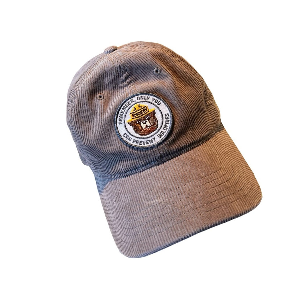 Smokey Bear Mad Engine Corduroy Taupe Adjustable Remember … Cap Hat Trucker OS